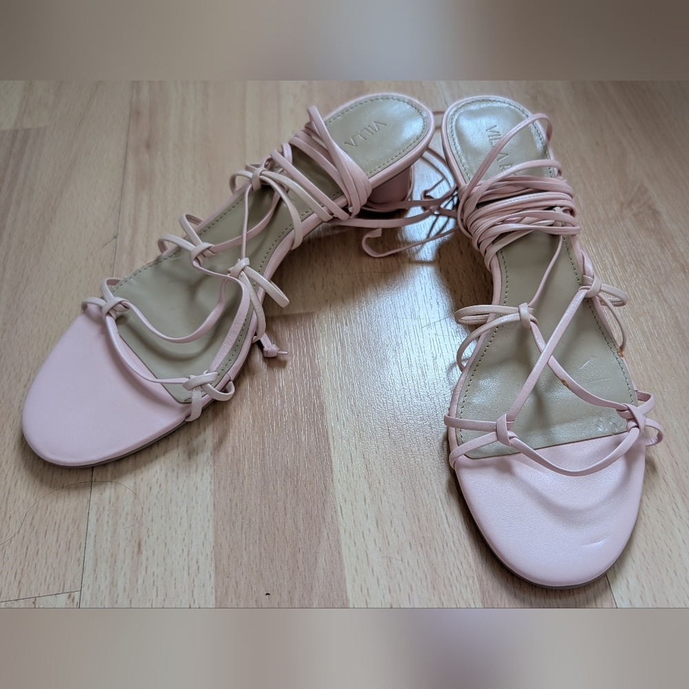 Pink Strappy Sandals 7.5 - Picture 2 of 2
